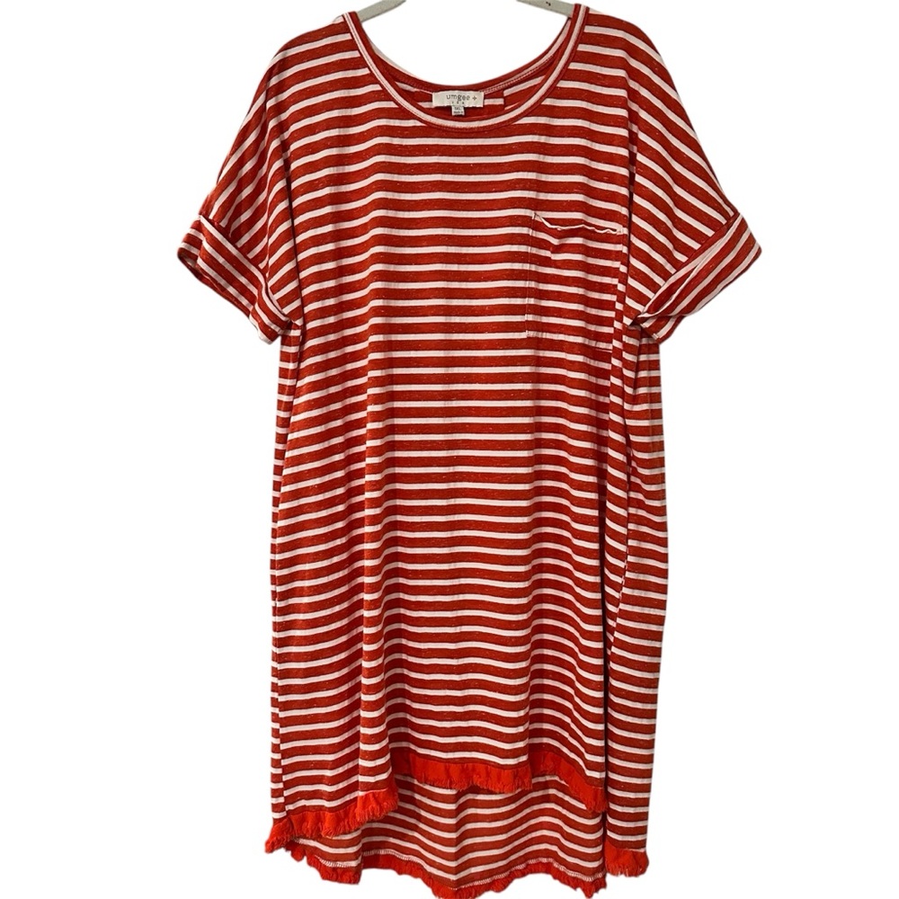 Umgee Red and White Striped Dress